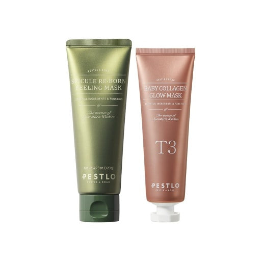 PESTLO Baby Collagen Mask + Spicule Re-Born Exfoliating Peeling Mask 탄탄 쫀쫀 피부 공구구성