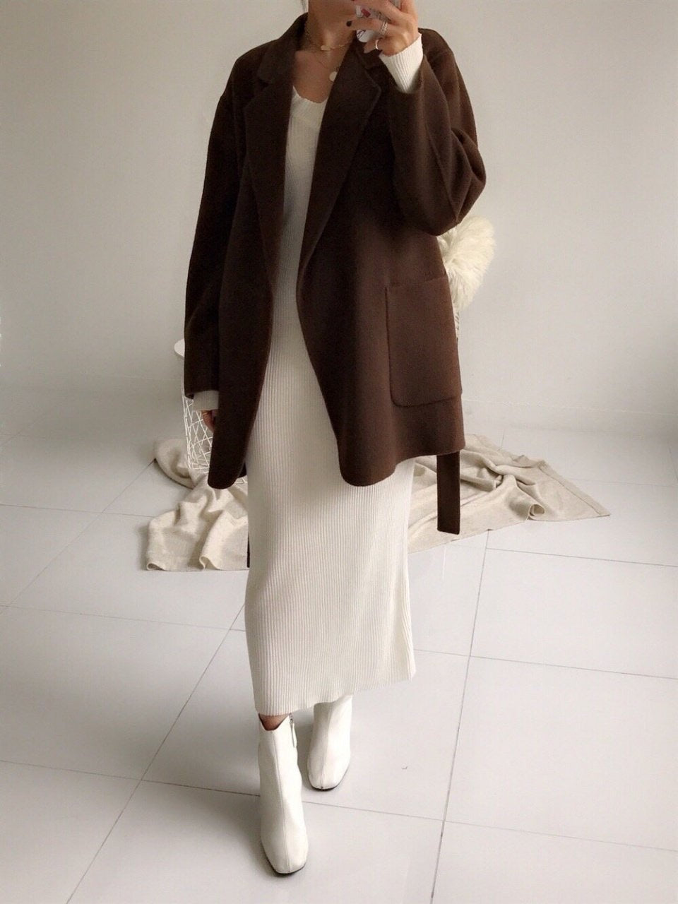Handmade Wool Half Coat (3 Colors) - Angie&Ash
