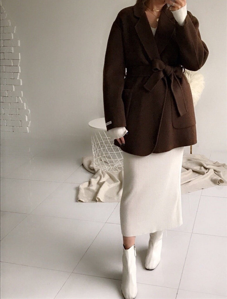 Handmade Wool Half Coat (3 Colors) - Angie&Ash