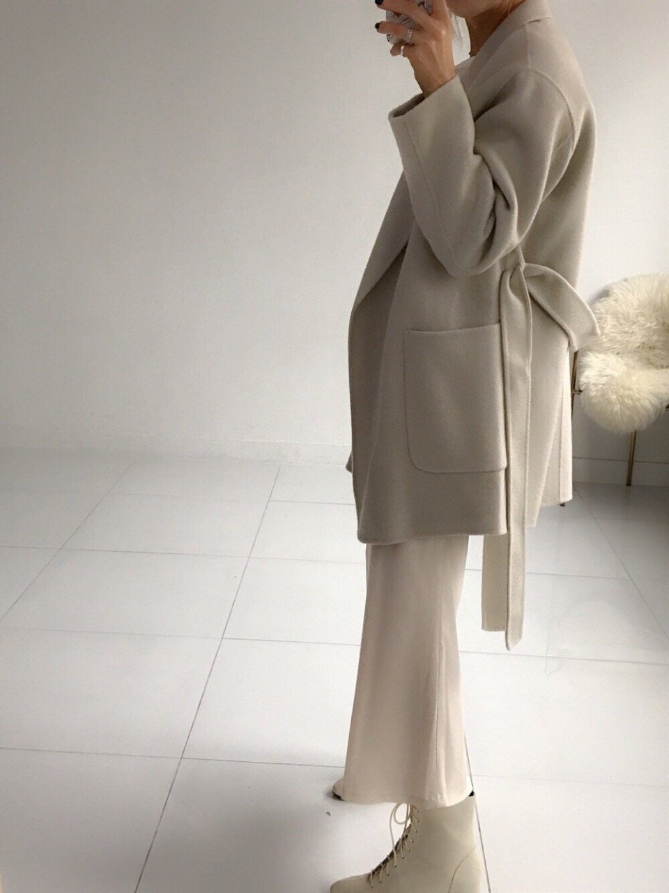 Handmade Wool Half Coat (3 Colors) - Angie&Ash