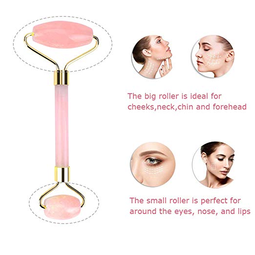 Deciniee Jade Roller & Gual Sha Set - A Real Rose Quartz Roller - Angie&Ash